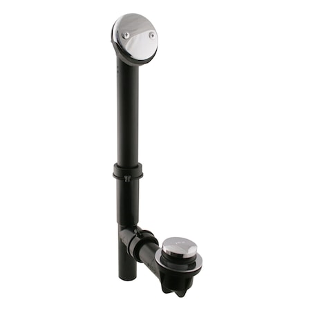 Westbrass Black 1-1/2" Tubular Tip Toe Bath Waste in Polished Chrome 593144-26